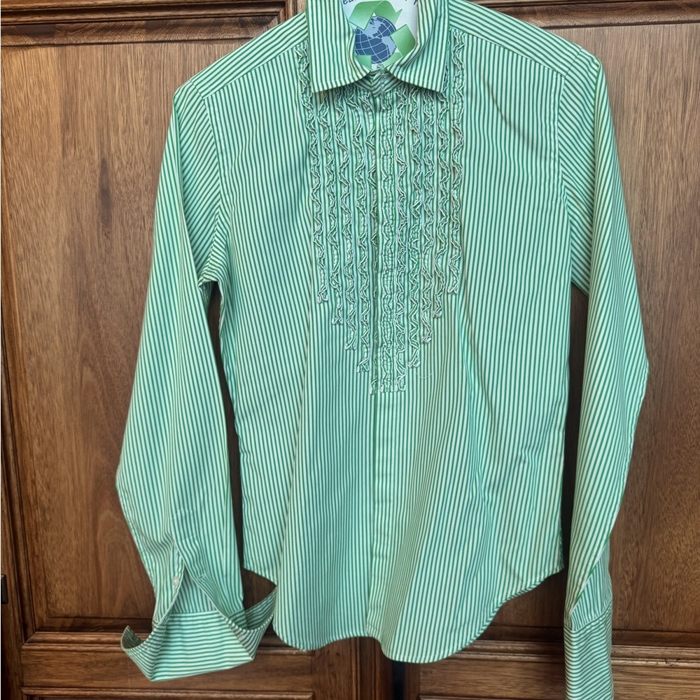 Ralph Lauren Mint Striped Dress Shirt - Picture 2 of 10